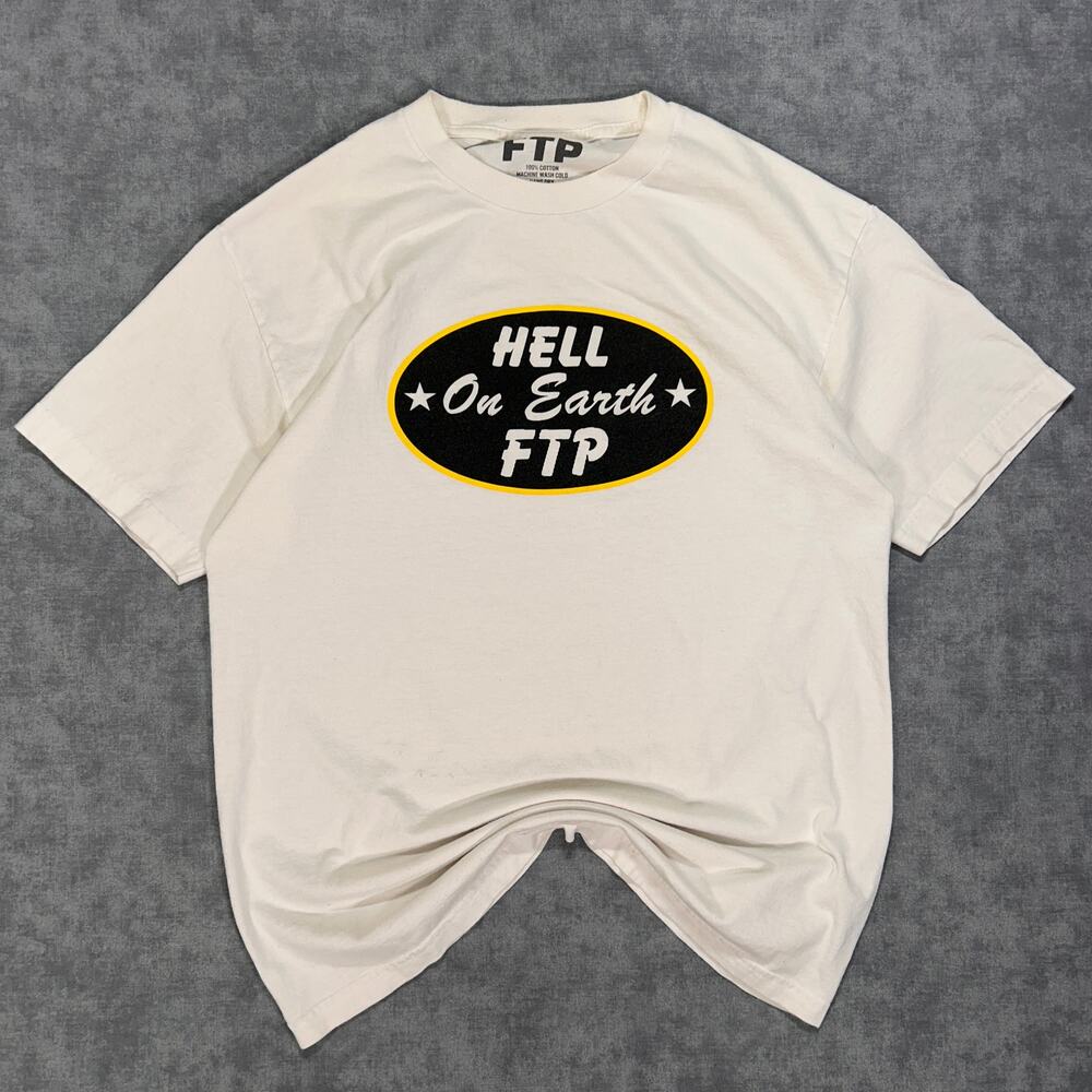 FTP Hell on Earth white streetwear casual graphic tshirt mens Large